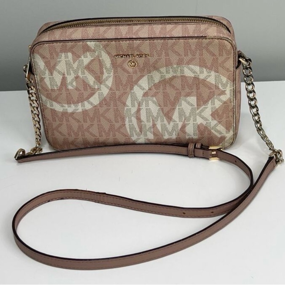 Michael Kors Beige and Cream and pink Crossbody Bag